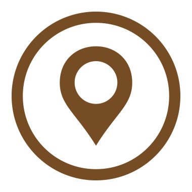 Map Marker flat brown color rounded vector icon