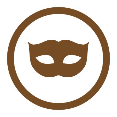 Privacy Mask flat brown color rounded vector icon