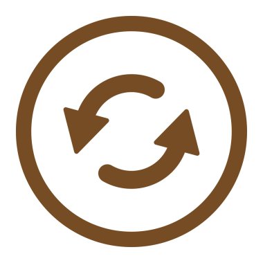 Refresh Ccw flat brown color rounded vector icon