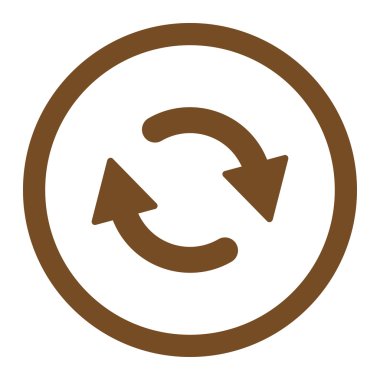 Refresh flat brown color rounded vector icon