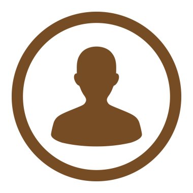 User flat brown color rounded vector icon