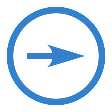 Ok ekseni X düz kobalt renk vektör simge yuvarlak