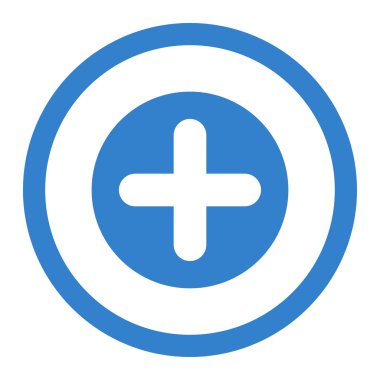 Düz kobalt renk yuvarlak vektör simge oluşturma