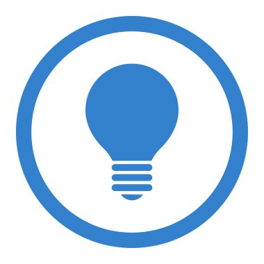 Elektrikli ampul düz kobalt renk vektör simge yuvarlak