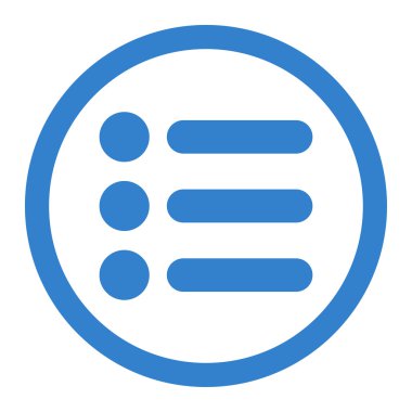 Öğeleri düz kobalt yuvarlak renkli vektör simgesi