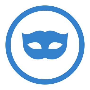 Gizlilik maske düz kobalt rengi vektör simge yuvarlak