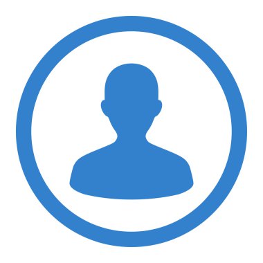 User flat cobalt color rounded vector icon
