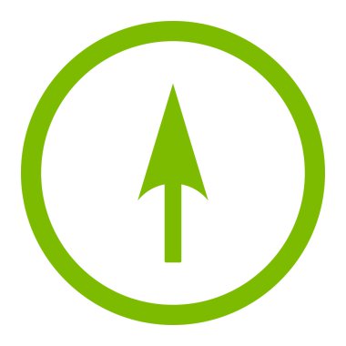 Arrow Axis Y flat eco green color rounded vector icon