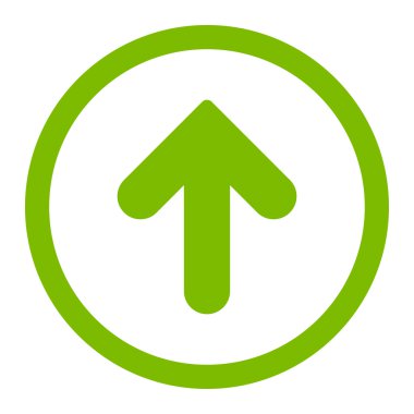 Arrow Up flat eco green color rounded vector icon