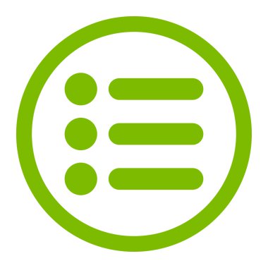 Items flat eco green color rounded vector icon