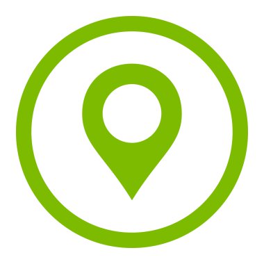 Map Marker flat eco green color rounded vector icon