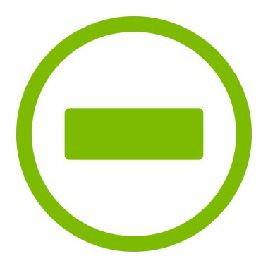 Minus flat eco green color rounded vector icon