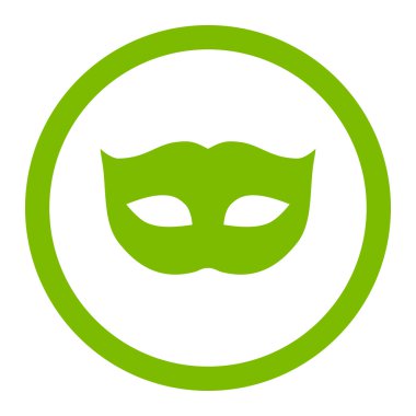 Privacy Mask flat eco green color rounded vector icon