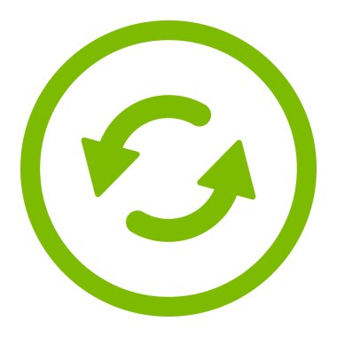 Refresh Ccw flat eco green color rounded vector icon