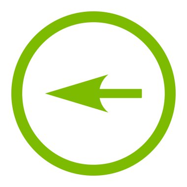 Sharp Left Arrow flat eco green color rounded vector icon