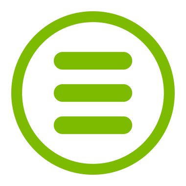 Stack flat eco green color rounded vector icon