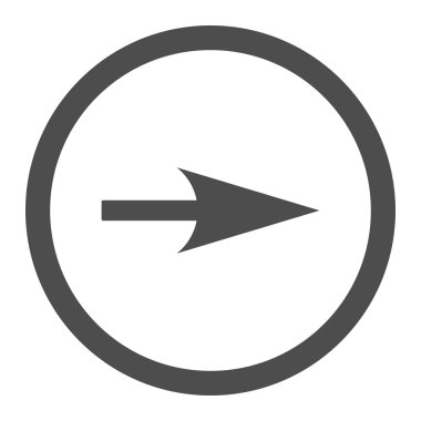 Arrow Axis X flat gray color rounded vector icon