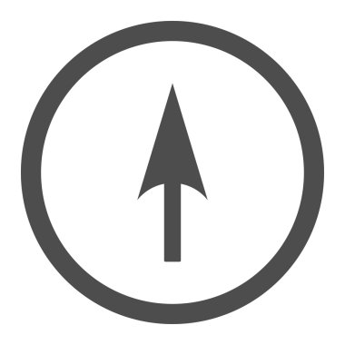 Arrow Axis Y flat gray color rounded vector icon