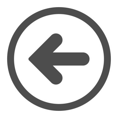 Arrow Left flat gray color rounded vector icon