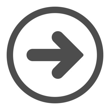 Arrow Right flat gray color rounded vector icon
