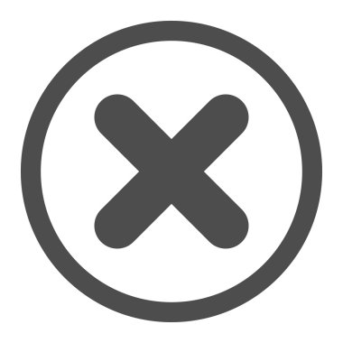 Cancel flat gray color rounded vector icon
