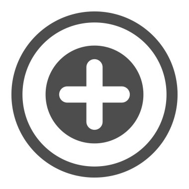 Düz gri renkli yuvarlak vektör simgesi oluştur