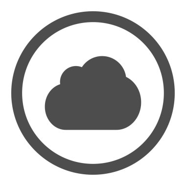 Cloud flat gray color rounded vector icon