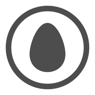 Egg flat gray color rounded vector icon