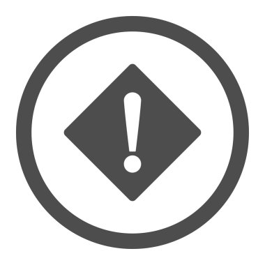 Error flat gray color rounded vector icon