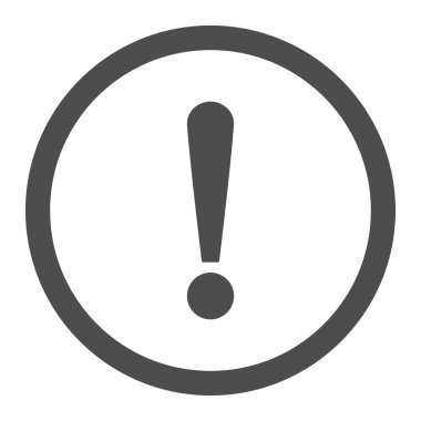 Exclamation Sign flat gray color rounded vector icon