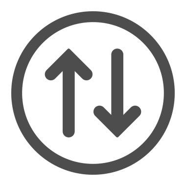 Flip flat gray color rounded vector icon