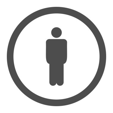 Man flat gray color rounded vector icon