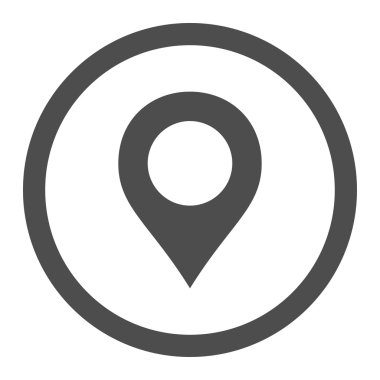 Map Marker flat gray color rounded vector icon
