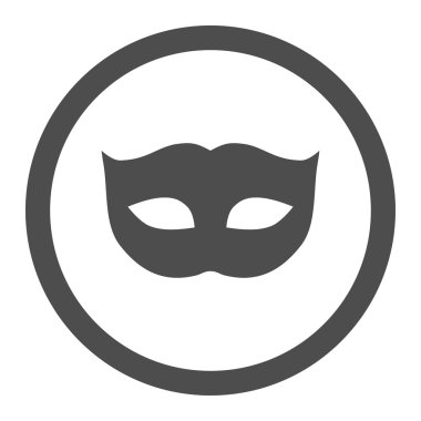 Privacy Mask flat gray color rounded vector icon