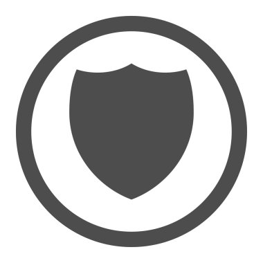 Shield flat gray color rounded vector icon