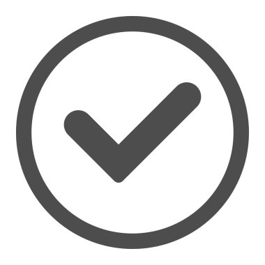 Yes flat gray color rounded vector icon