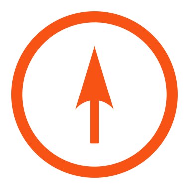 Arrow Axis Y flat orange color rounded vector icon