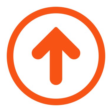 Arrow Up flat orange color rounded vector icon