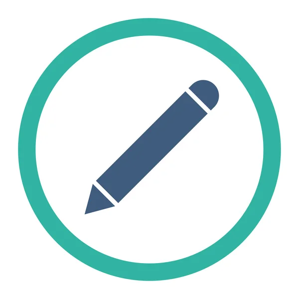 Penna platt kobolt och cyan färger rundad vektor ikon — Stock vektor