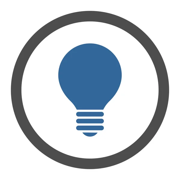 Elektrisk glödlampa platt kobolt och grå färger rundad vektor ikon — Stock vektor