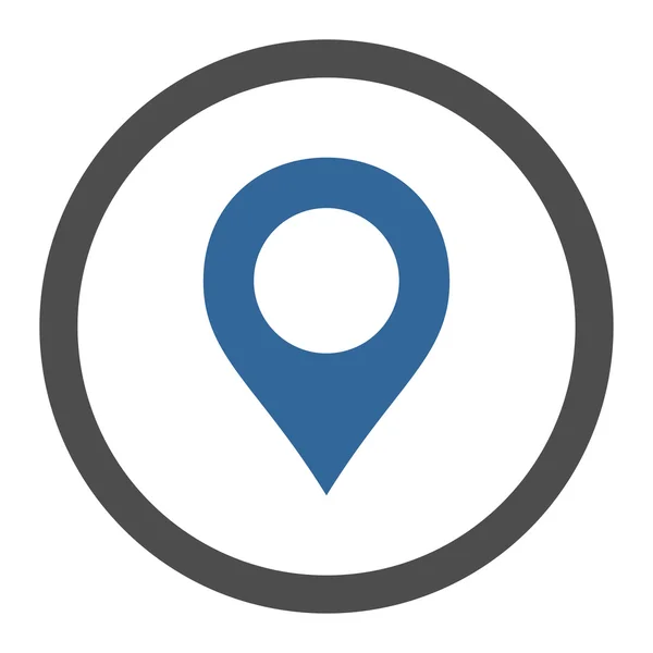 Map Marker flat cobalt and gray colors rounded vector icon — Wektor stockowy