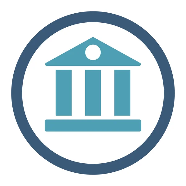 Bank flat cyan and blue colors rounded vector icon — Stock vektor