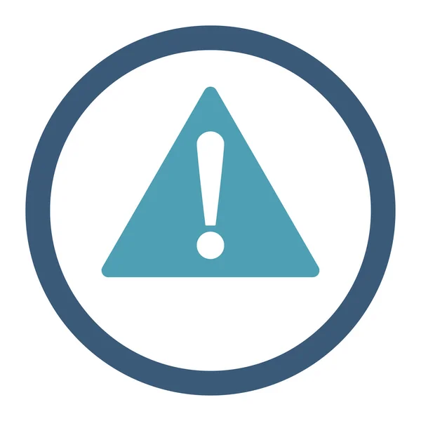 Warnung flache Cyan- und blaue Farben abgerundetes Vektorsymbol — Stockvektor