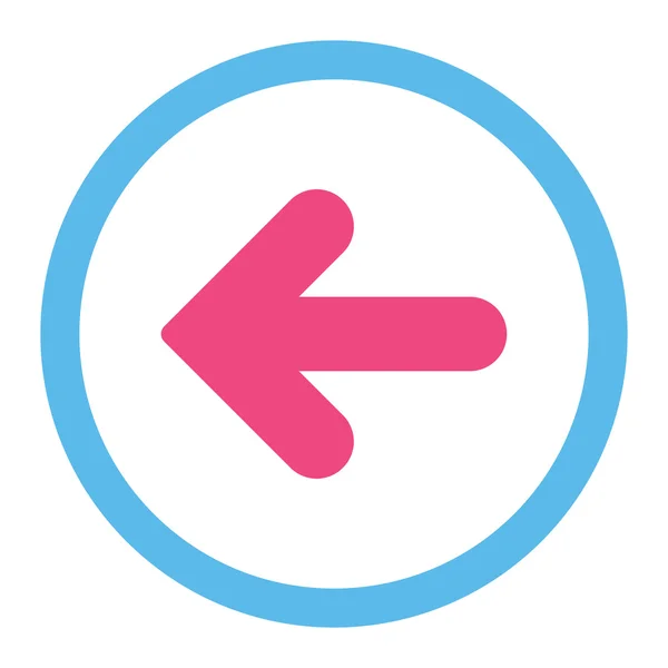 Arrow Left flat pink and blue colors rounded vector icon — ストックベクタ