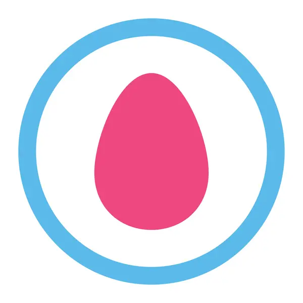 Uovo piatto rosa e blu colori arrotondato icona vettoriale — Vettoriale Stock