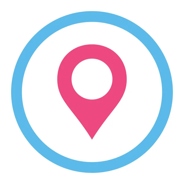 Map Marker flat pink and blue colors rounded vector icon — Stockvector