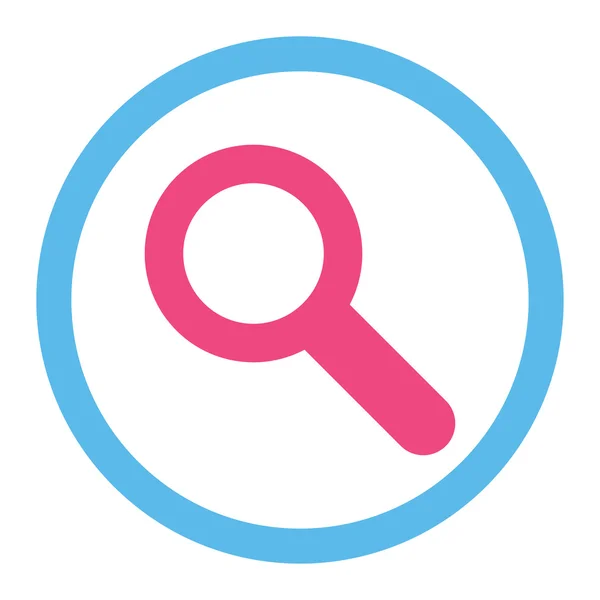 Buscar plana rosa y azul colores redondeado icono de vector — Vector de stock