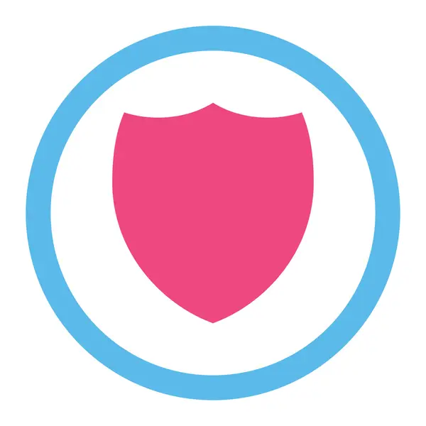 Shield flat pink and blue colors rounded vector icon — Διανυσματικό Αρχείο