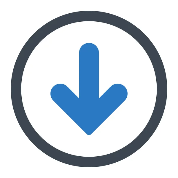 Arrow Down flat smooth blue colors rounded vector icon — Διανυσματικό Αρχείο