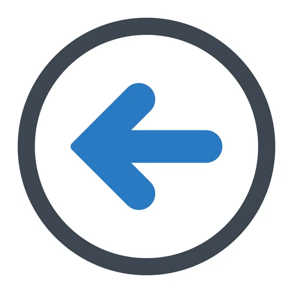 Seta Esquerda plana lisa azul cores arredondadas vetor ícone —  Vetores de Stock